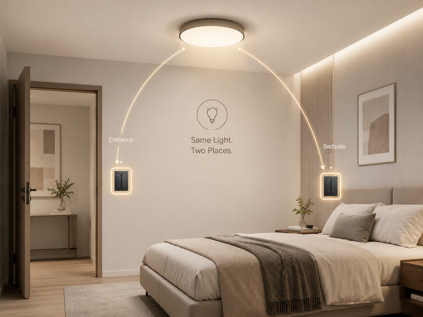 Bedroom showing multi-point Control Node use